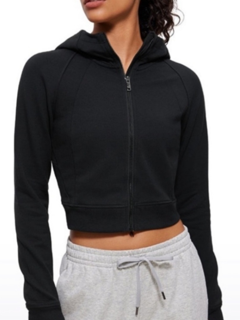 Crz Yoga Cropped Amenity Full Zip Hoodie Black M